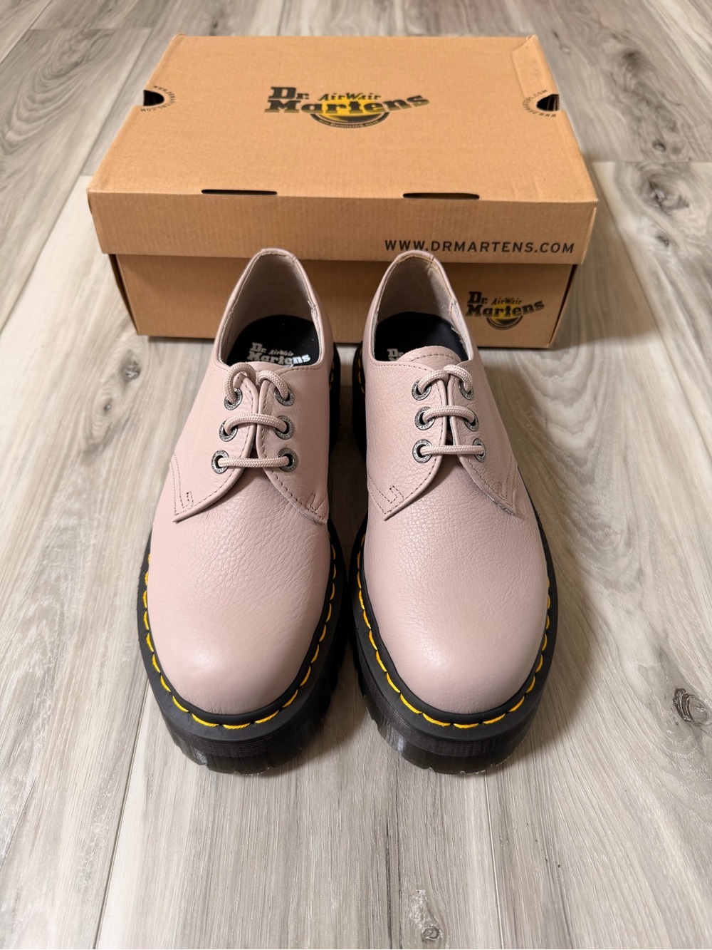 Dr. Martens 1461 Quad II Pisa Vintage Taupe Platform Shoes NWT US 10